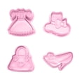 thumbnail image 1 of Xihbxyly Cortadores de Fondant con Émbolo, Diseño de Zapatito de Bebé, Material Seguro y No Tóxico, Ideal para Galletas, Decoración de Pasteles y Manualidades, Fácil de Limpiar, Juego de 4 Piezas., 1 of 2