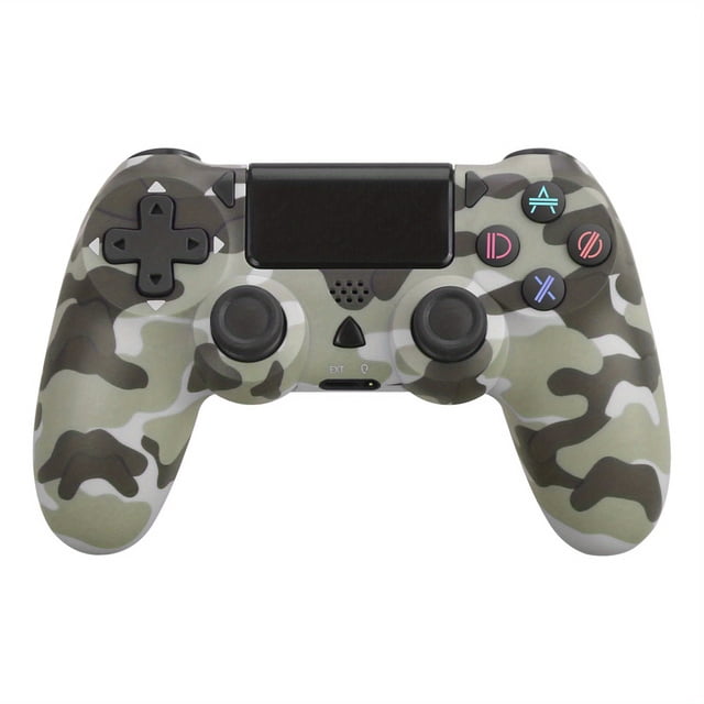 Controlador inalámbrico para P4, joystick de juego remoto compatible con P-4/P-4 Slim/P-4 Pro/PC (Camo gris)