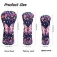 thumbnail image 6 of Uorisanigo Golf Club Head Cover Waterproof 3pcs Golf Driver Fairway Wood Hybrid Head Covers for Extra Clubs Protection, Purple Butterfly Headcovers Set Keep Clubs Dry and Clean, 6 of 7