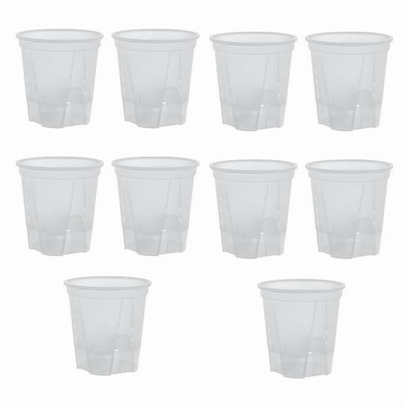 Transparent Plastic Garden Pots Self Watering , Plastic Nursery Plant Pots with Deep Reservior 10Pack