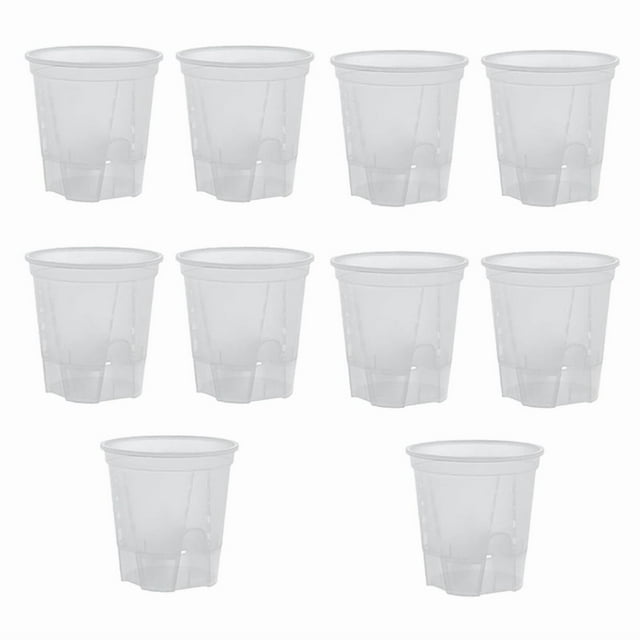 Macetas de Plástico Transparente para Jardín, Maceteros con Riego Automático, Macetas de Plástico para Vivero con Depósito Profundo, Paquete de 10
