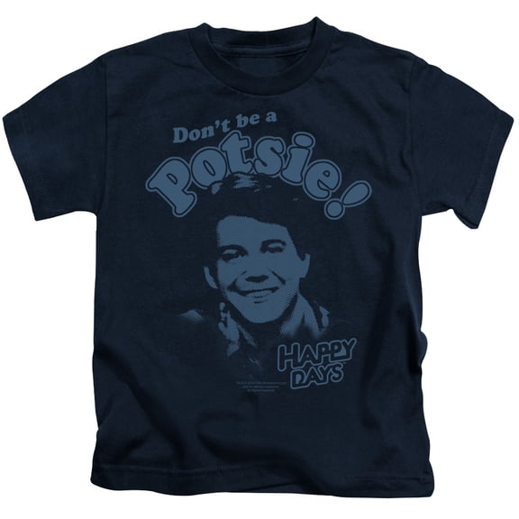 Happy Days Dont Be A Potsy Youth 18/1 T-Shirt Navy