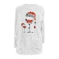 thumbnail image 4 of Lovskoo Women's Fuzzy Fleece Pullover Tops Round Neck Long Sleeve Pocket Printed Winter Thick Warm Plush Top White, 4 of 5
