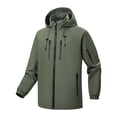 thumbnail image 7 of Husipze Men's Waterproof Rain Jacket Lightweight Breathable Thin Hooded Wind Resistant Raincoat for Hiking Cycling Outdoor Sports Army Green XXL, 7 of 7