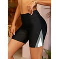 thumbnail image 4 of Sociala Women's Long Board Shorts High Waist Swim Bottom Solid Jammer Swim Shorts, 4 of 7