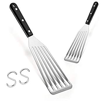 2x 14" Wood Handle Stainless Steel Riveted Restaurant BBQ Grill Spatula Turner 
