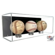 Acrylic Wall Mount 3 Baseball Display Case by GameDay Display