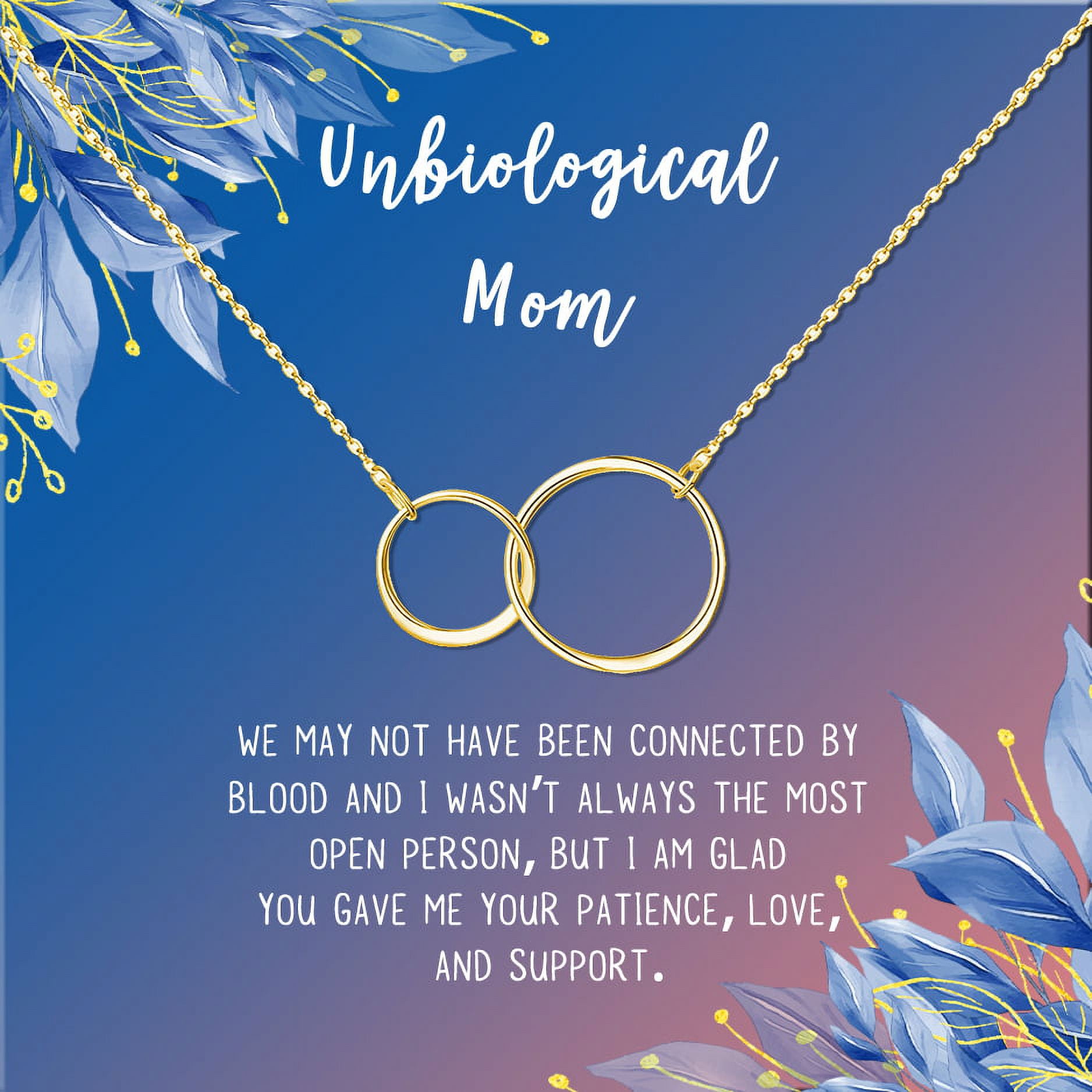 Unbiological Mom Mother's Day Gift for Mom, Mother in Law Gift, Mother's Day Gift Box, Mother's Day Gift Idea, Gift for Mom, Jewelry For Mother[Gold Infinity Ring,Blue-Orange Gradient]