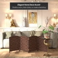 thumbnail image 2 of Red Lantern 2 ft. Short Diamond Weave Fiber Folding Screen - Dark Mocha - 4 Panel, 2 of 7
