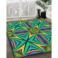 thumbnail image 2 of Ahgly Company Indoor Square Patterned Green Abstract Area Rugs, 3' Square, 2 of 6