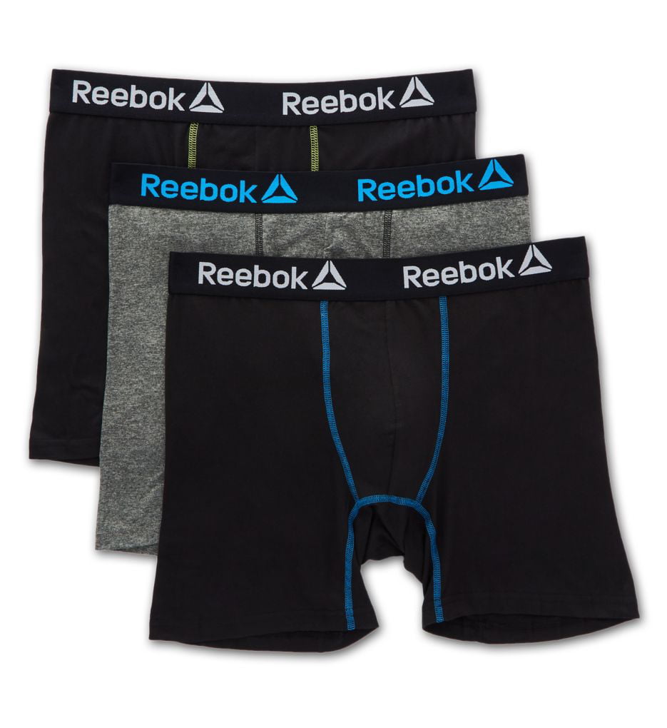 Men's Reebok 193PB44 Sport Soft Performance Boxer Brief - 3 Pack (Black ...