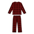 thumbnail image 5 of vdgthytj Kids Pajama Sets Sleepwear Casual Soft Plaid Long Sleeve Tops and Pants 2 Piece Outfits Loungewear, 5 of 8