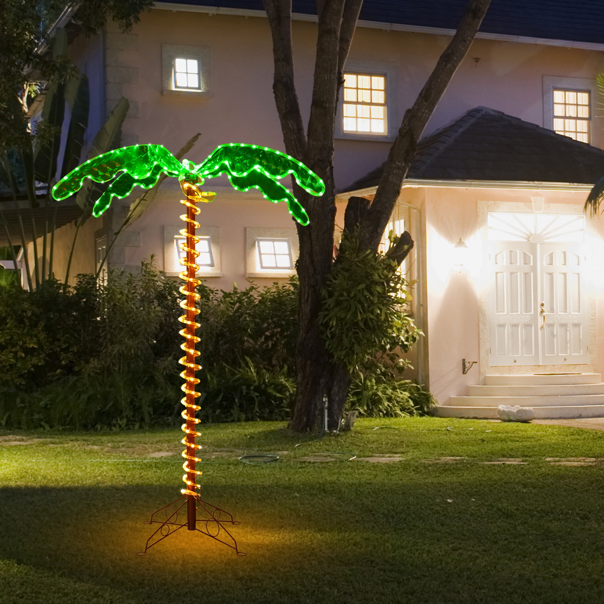Gymax 5ft Prelit LED Rope Light Palm Tree HawaiiStyle Holiday Decor w