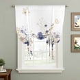 thumbnail image 2 of Purple Spring Floral Tie Up Curtains for Windows, Adjustable Balloon Window Shades, Elegant Pastoral Flowers Watercolor Kitchen Window Treatments Farmhouse Short Curtains with Rod Pocket 42"x45", 2 of 8