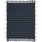 Nourison Life Styles Navy Decorative Throw Blanket , 50" X 60"