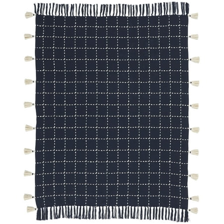 Nourison Life Styles Navy Decorative Throw Blanket , 50" X 60"