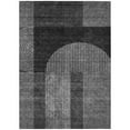 thumbnail image 2 of HomeRoots 582704 3 x 5 ft. Geometric Washable Indoor & Outdoor Rectangle Area Rug, Charcoal, Gray & Silver, 2 of 5