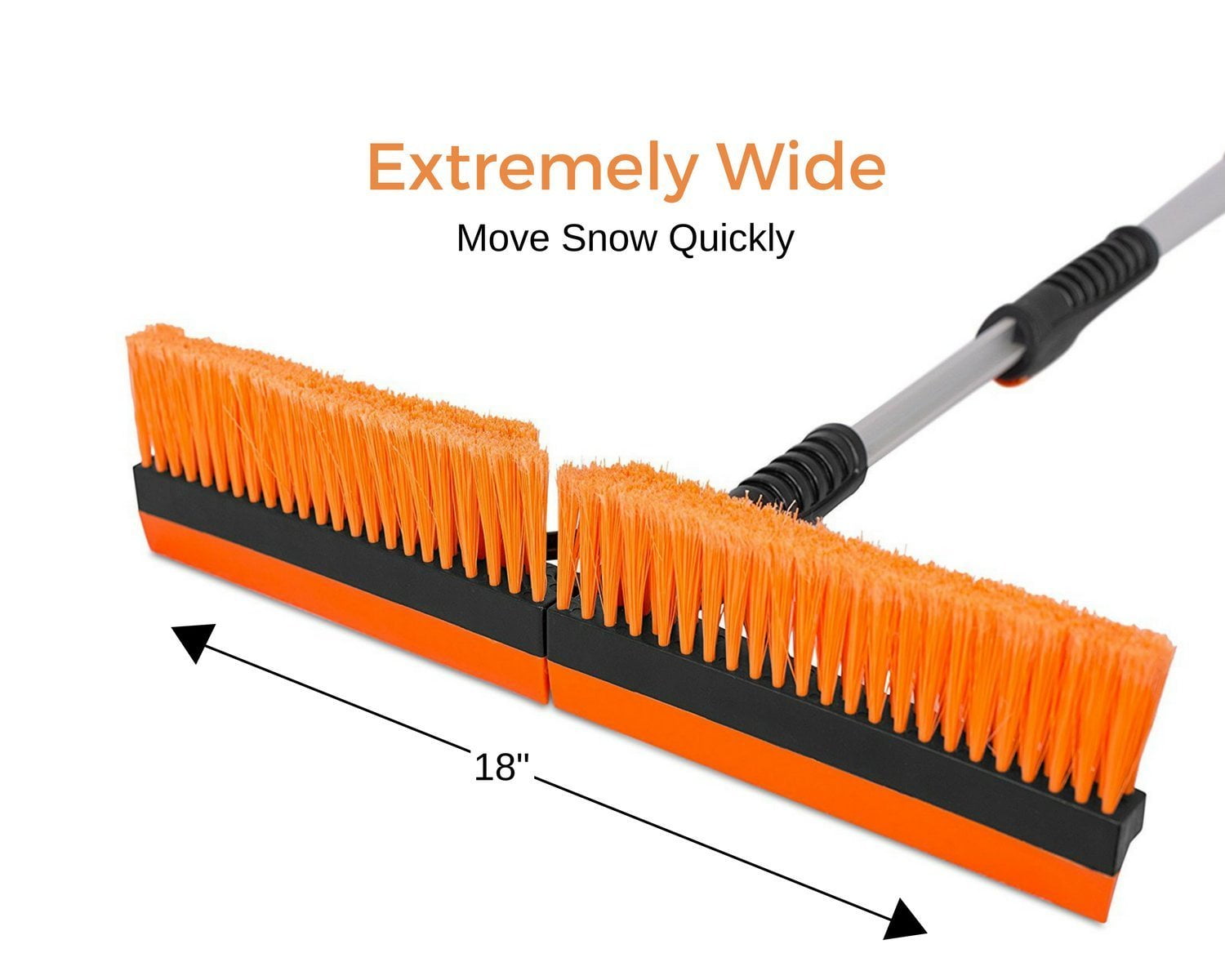 BirdRock Home Snow Moover 46" Extendable Snow Brush with Squeegee & Ice Scraper | Foam Grip | T-Shape Auto Snow Brush | Auto Ice Scraper | Car Truck SUV