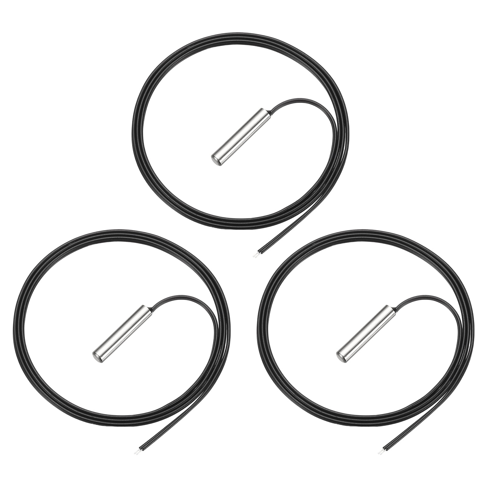 Uxcell Temperature Sensor Probe 15K B3950 NTC Thermistor 0.5M 3Pcs Nickel-Plated Copper Housing Tin-plated terminal 1% Accuracy for Refrigerator Air Conditioner Freezers Water Heaters