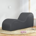 thumbnail image 2 of Mjkone Yoga Sofa for Adults, PU Yoga Chair for Exercise, Curve Yoga Chaise for Stretching and Relaxing-Dark Gray, 2 of 7