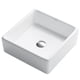 thumbnail image 2 of Fregadero cuadrado de cerámica para baño, blanco, 15 pulgadas, 2 of 9