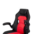 thumbnail image 4 of Poundex Chaise de Bureau en Faux Cuir Noir et Rouge, 4 of 7