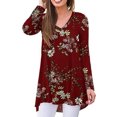 thumbnail image 1 of Camiseta de mujer con cuello en V, camiseta de mujer con cuello en V, camiseta de mujer de manga larga, probada profesionalmente, 1 of 5