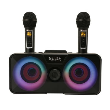 Karaoke Machine Portable Bluetooth Singing PA Speaker System with LED Lights for Adults Kids with Wireless Microphones