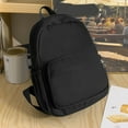 thumbnail image 4 of MesaSe Women Schoolbag Fashion Student Backpack Solid Color College Backpack (Black), 4 of 6