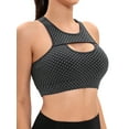 thumbnail image 6 of YouLoveIt Women's Sports Bra Racerback Hollow Out Running Bra Push Up Wirefree Yoga Bras Gym Workout Yoga Bra Top Sports Bra with Removable Padded Cups, 6 of 7