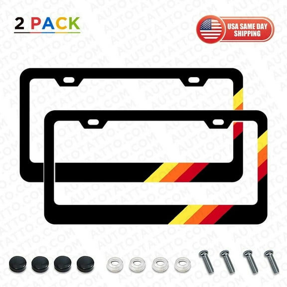 2x Toyota TRD Tri-Color Sport 4x4 Front Rear License Plate Frame Cover Decorate