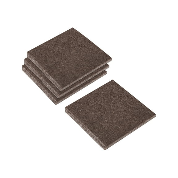 Felt Furniture Pads, 2" x 2" Self Adhesive Square Floor Protectors, Brown 24Pack