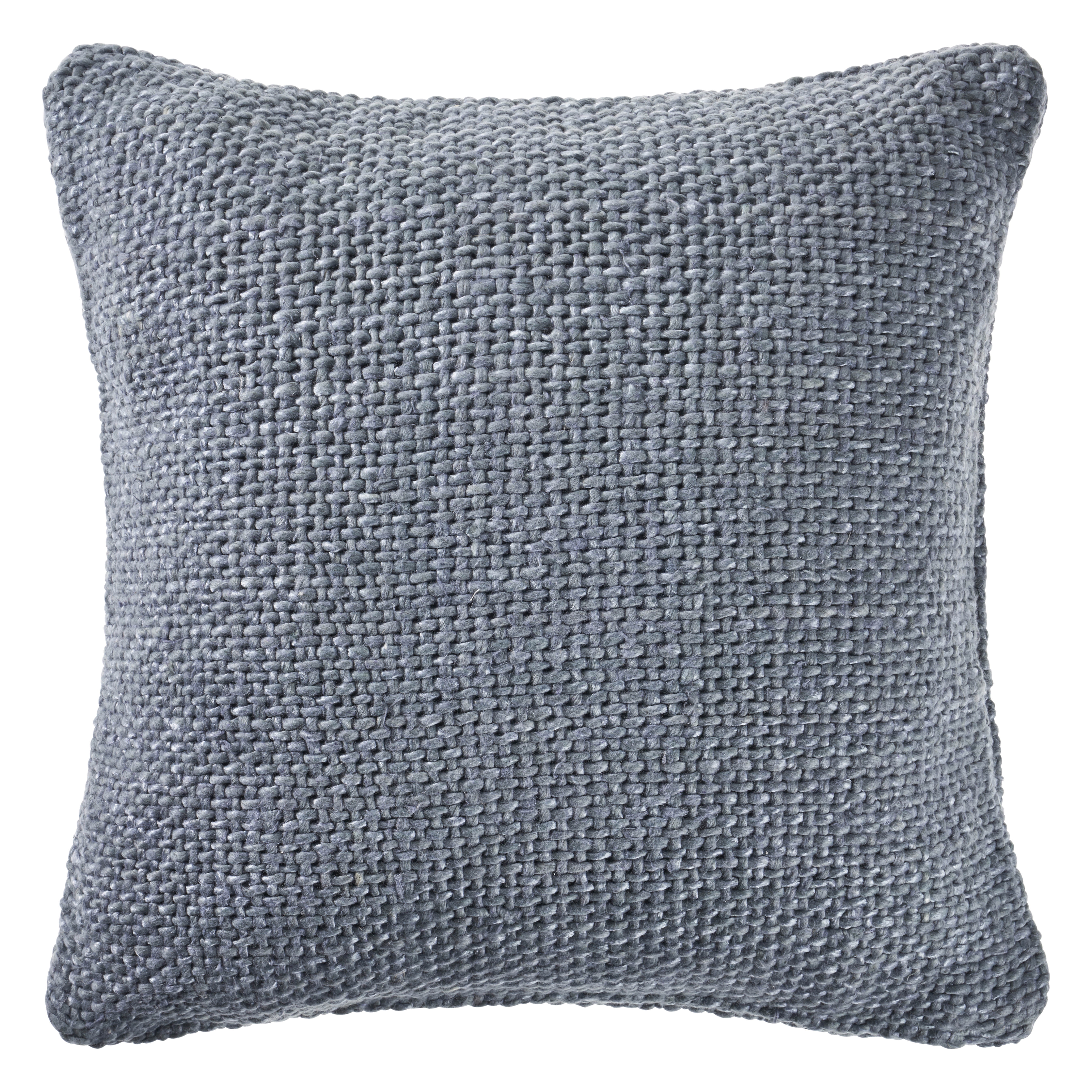 Harlow Hill Gavin Frost Blue Solid 20" x 20" Cotton Blend Adult Decorative Feather Filled Pillow