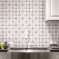 thumbnail image 2 of Waterjet Thassos White Marble & Gold Metal Floral Novelty Mosaic Wall & Floor Tile - Case (10 Sheets), 2 of 8