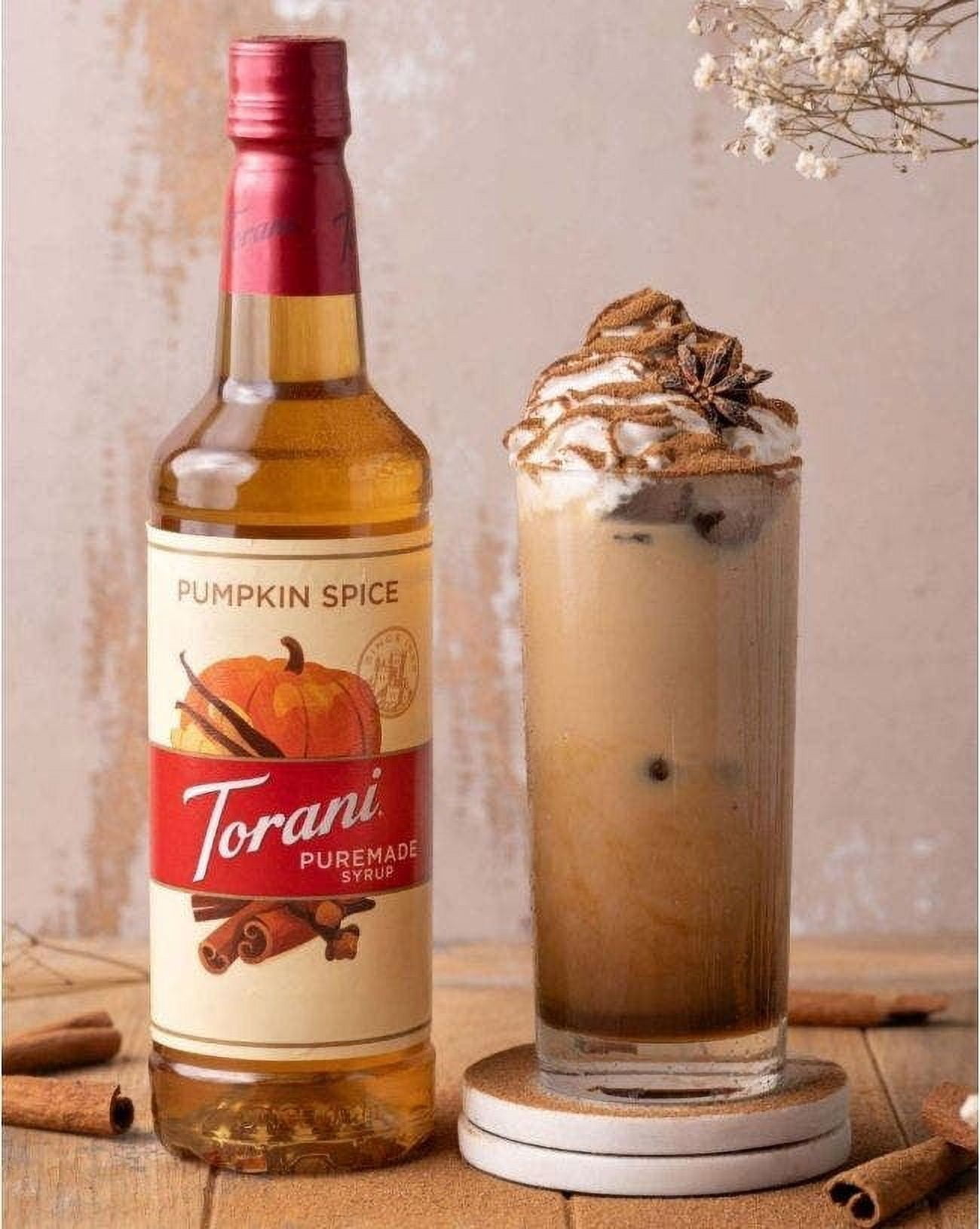Torani Pumpkin Spice Puremade Syrup 750 mL + Gold Pump