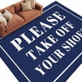 thumbnail image 2 of 5'x8' Area Rugs, Blue Letter Indoor Outdoor Area Rug for Living Room Bedroom, Modern Minimalist White Text Striped Washable Bathroom Rugs Kitchen Floor Carpet Mats Home Decor Aesthetic, 2 of 8