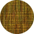 thumbnail image 1 of Ahgly Company Indoor Round Abstract Yellow Modern Area Rugs, 3' Round, 1 of 4
