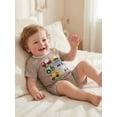 thumbnail image 4 of BemeyourBBs Toddler Baby Boys Summer Clothes Waffle Knit 2 Piece Outfits Excavator Truck Vehicles Embroidery Short Sleeve T Shirt Tops and Pockets Shorts Set, 4 of 9
