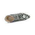 thumbnail image 4 of BLISSFUL STEP Women's Ankle Boots Pointed Toe Snake Print Block Heel Ankle Boots Black White 7, 4 of 7