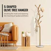 Tree-shaped Coat Rack Stand, Metal Coat Tree with 8 Hooks And Sturdy Cast Iron Base, Heavy Duty Coat Rack Freestanding Coat Hanger Stand for Clothes Hats Scarfs Purses (Golden)