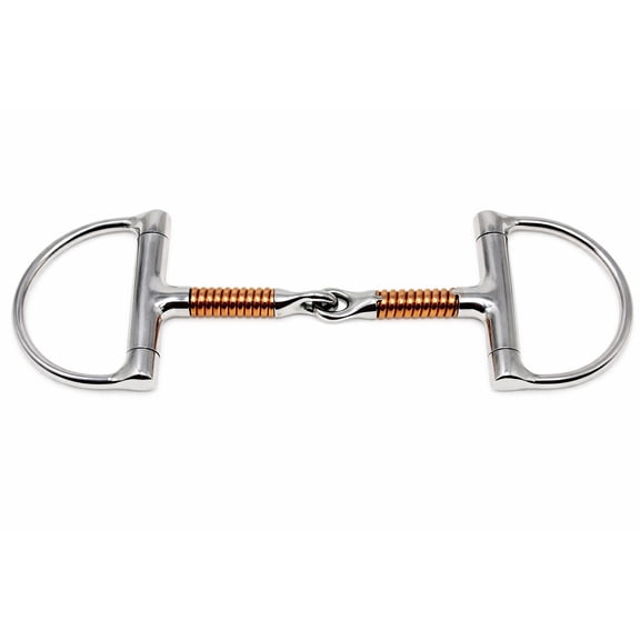 Horse 4-1/2" Stainless Steel D-Ring Copper Wire Snaffle Mouth Horse Bit 35513A