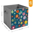 thumbnail image 5 of Collapsible Oxford Fabric Storage Cubes with Handles, Large Mid Foldable Oxford Cloth Bins Set of 2/6, Closet Organizers - Colorful Ditsy Floral Print Christmas Tree, 5 of 6