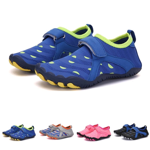 JAJAHO Barefoot Water Shoes For Kids Breathable Quick Dry Hook And Loop Hiking Swim Beach Pool Sport Shoes For Boys Girls 4-14Y