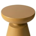 thumbnail image 3 of LeisureMod Minimalist Modern Side Table Round Fiberstone Tabletop Pedestal Base, Accent Table for Home Patio Living Room Weather-Resistant Isle, Brown, 3 of 11
