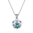 thumbnail image 4 of Heart Pendant Necklaces for Women, 1CT Moissanite Diamond Necklace, D Color VVS1 Blue Green Pink Moissanite Necklaces,925 Sterling Silver Heart Jewelry Gifts with Certificate, 4 of 9