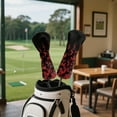 thumbnail image 4 of Yuyamidu Red Bat Golf Club Head Cover for Driver Fairway Hybrid Women Men, Waterproof PU Leather Golf Accessory, Halloween Decor, 4 of 8