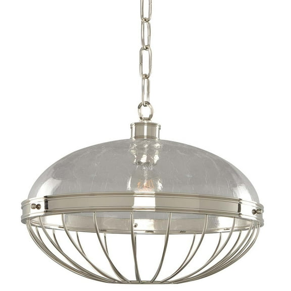 Kalco Lighting Montauk 16" Modern Glass Pendant in Polished Nickel