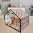 thumbnail image 2 of Watercolor Flowers Pet House, Groovy Exotic with Funky Wild Branch Jungle Poppy Fantasy Watercolor Art, Outdoor & Indoor Portable Dog Kennel with Pillow and Cover, 5 Sizes, Multicolor, by Ambesonne, 2 of 4
