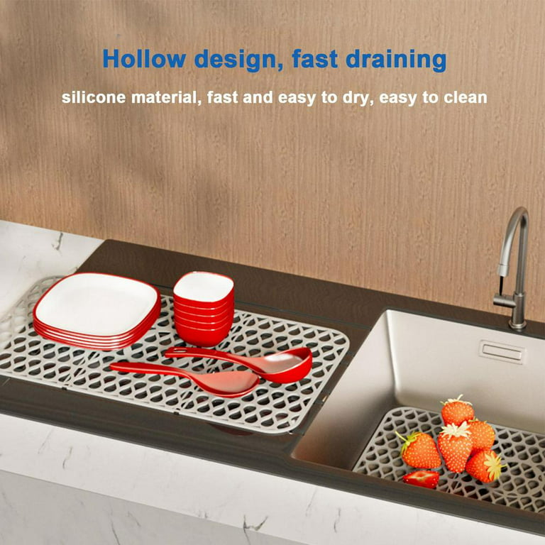 Kitchen Silicone Sink Protector Mat Non-Slip Quick Drying Dish