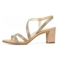 thumbnail image 2 of FSJ Women Rhinestone Studded Strappy Sandals Open Round Toe Low Chunky Block Heels Shiny Prom Date Work Shoes Size 5.5 Nude, 2 of 4